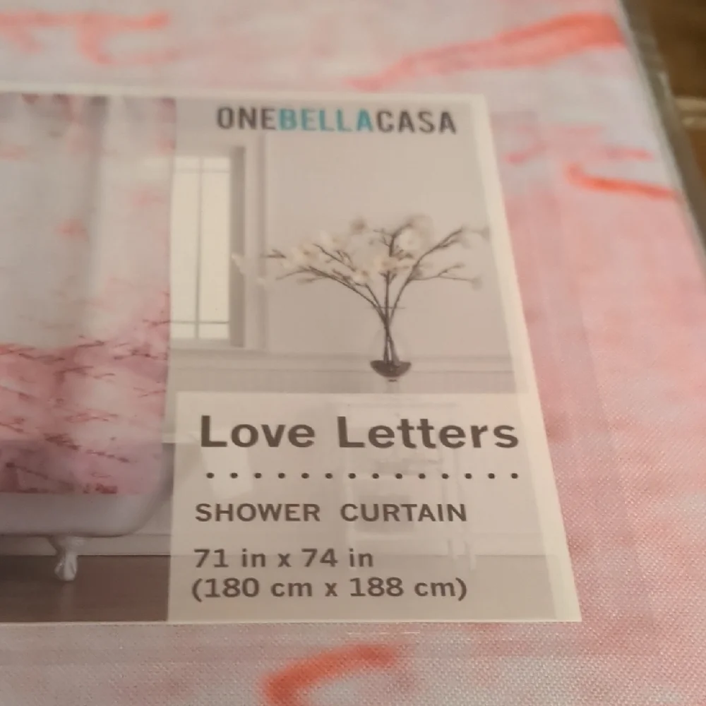 OneBellaCasa 'Love Letters' Shower Curtain